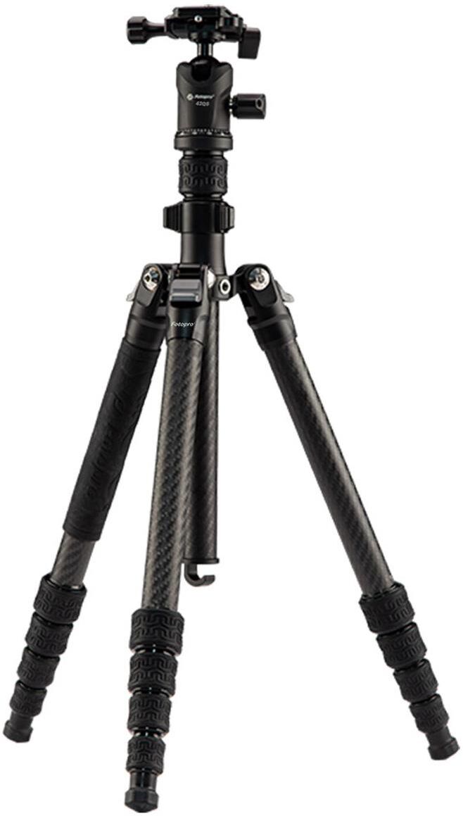 FotoPro Sherpa 5-Section Carbon Fiber Tripod/Monopod w/FPH-42QS Ball Head, Black