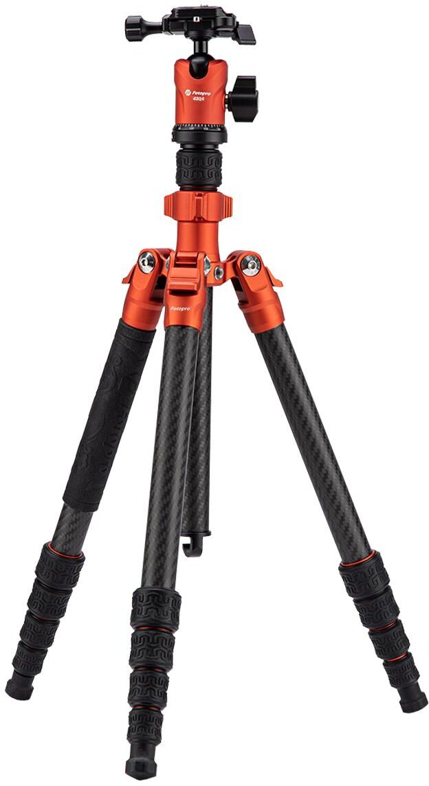 FotoPro Sherpa 5-Section Carbon Fiber Tripod/Monopod w/FPH-42QS Ball Head,Orange