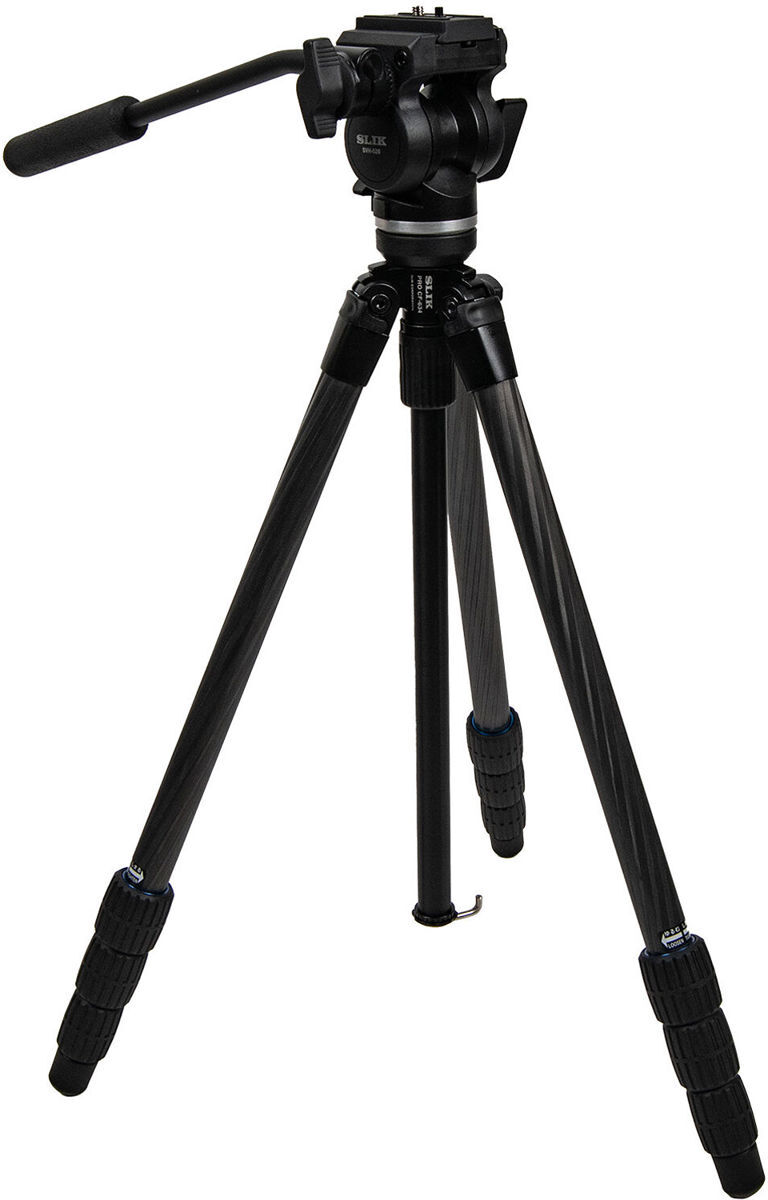 Slik PRO CF-634 4-Section Carbon Fiber Tripod with SVH-520 Fluid Video Head