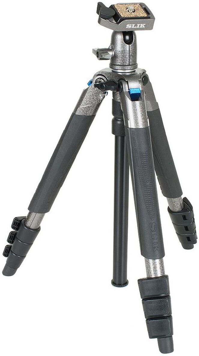 Slik Sprint Mini III 4-Section Al Travel Tripod with SBH-100 DQ Ball Head, Gray