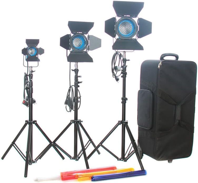 Came-TV Fresnel Tungsten Continuous Spot 3-Light Set, 1x 650W, 1x 300W &amp; 1x 150W