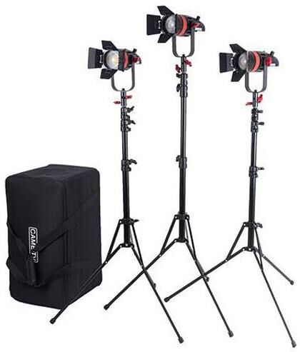 Came-TV Boltzen 55W Fresnel Focusable Daylight LED 3-Light Kit, 3x Stands &amp; Case