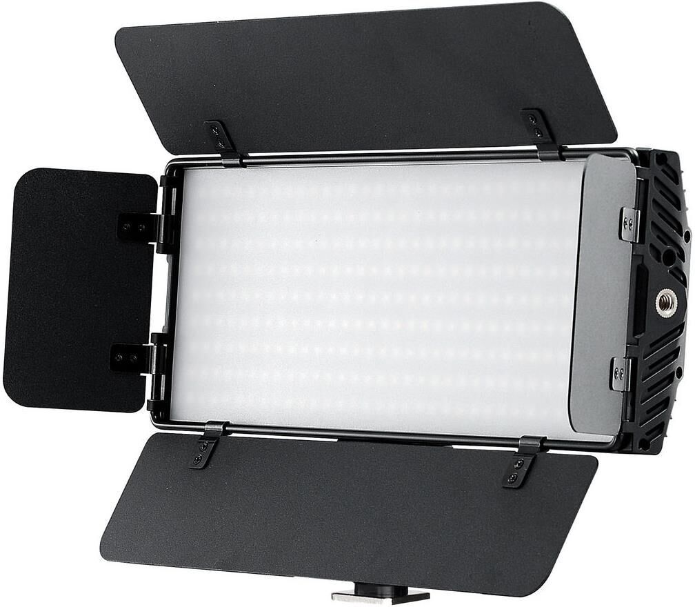 Bescor Photon Metal Bi-Color On-Camera LED Light 2 Light Kit w/Light Stands &amp; Batteries