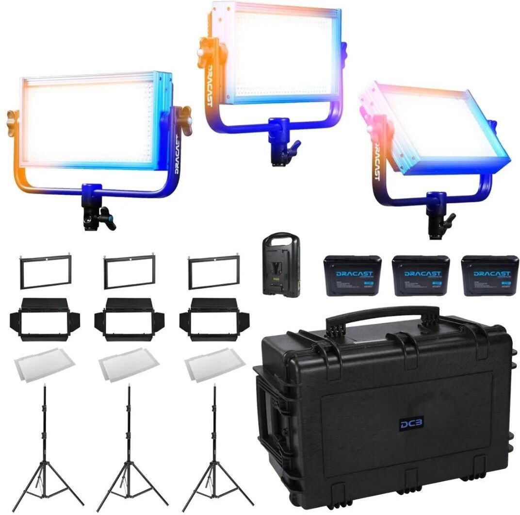 Dracast Plus Series LED500 30W Bi-Color LED 3-Light Location Kit