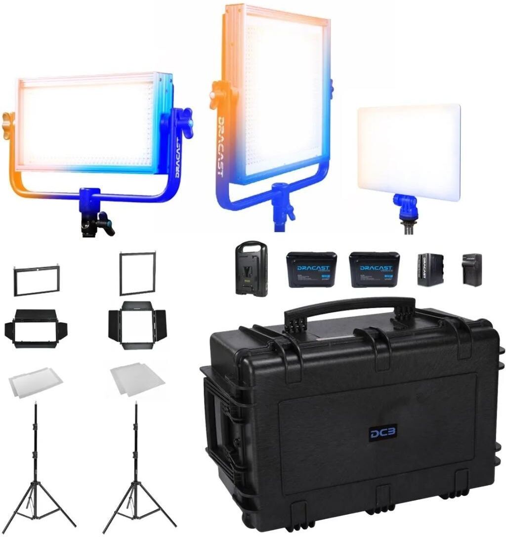 Dracast Plus Series Bi-Color LED 3-Light Portrait Kit w/LED1000, LED500 &amp; LED240