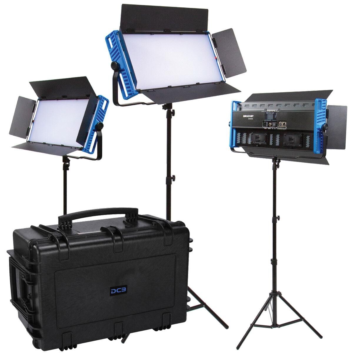 Dracast Kala Plus Series LED3000 150W Bi-Color LED 3-Light Kit with Travel Case