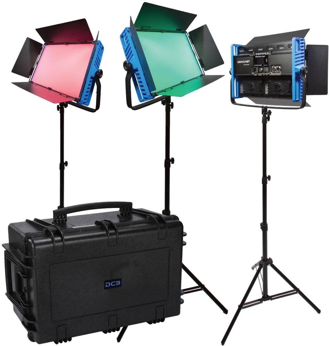 Dracast Kala Plus Series LED3000 300W RGBWW LED 3-Light Kit with Travel Case