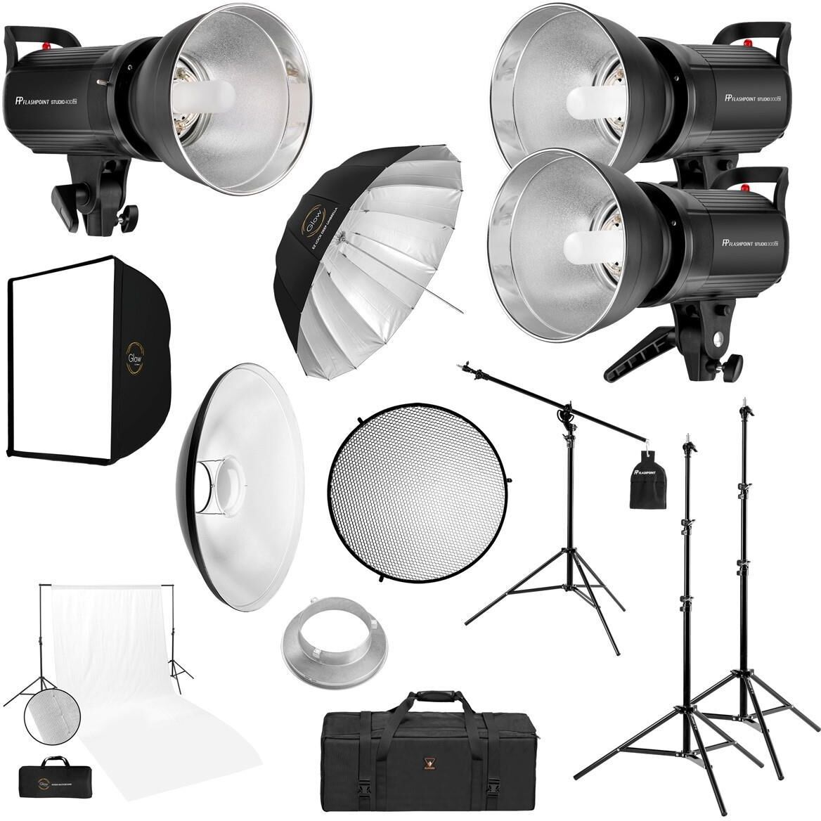 Flashpoint R2 Studio Series 3-Monolight Pro Starter Fashion Kit