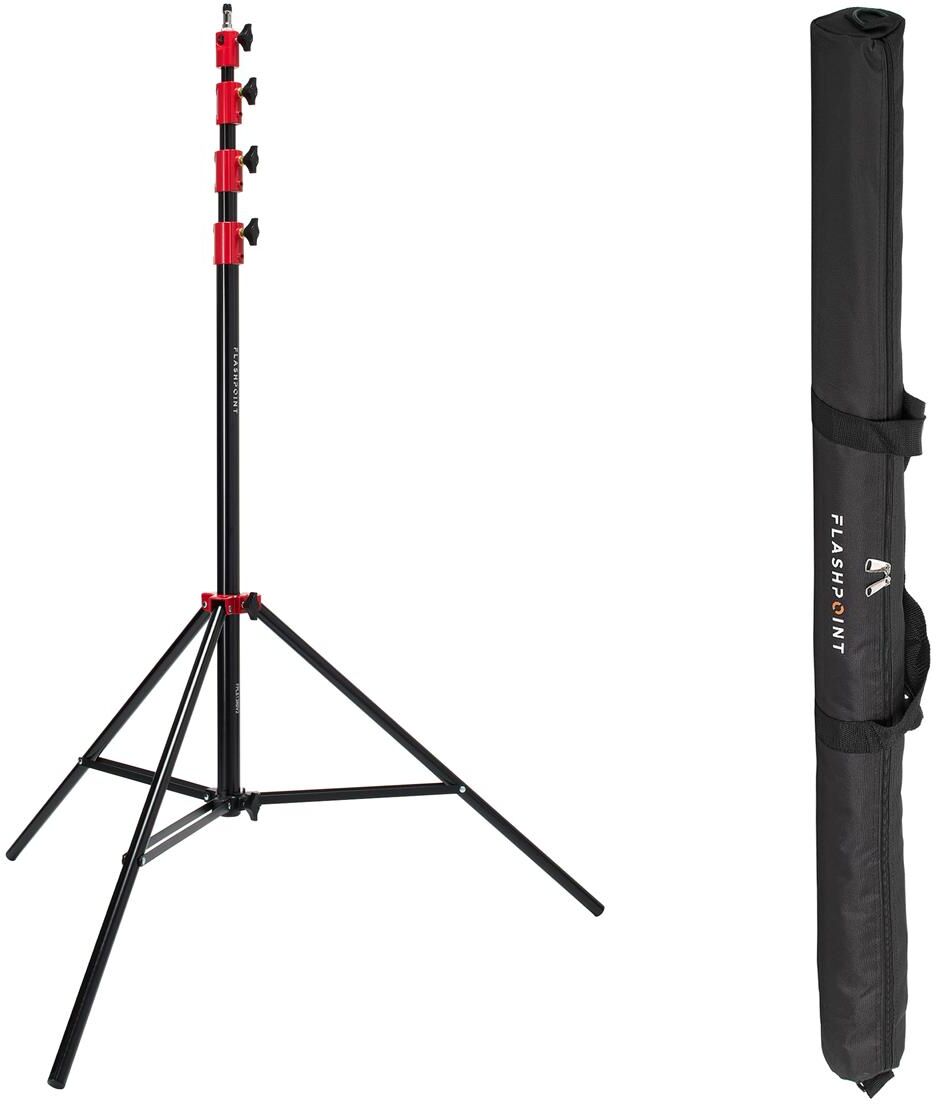 Flashpoint 13' Pro Air Cushioned Heavy Duty Light Stand V2, Red