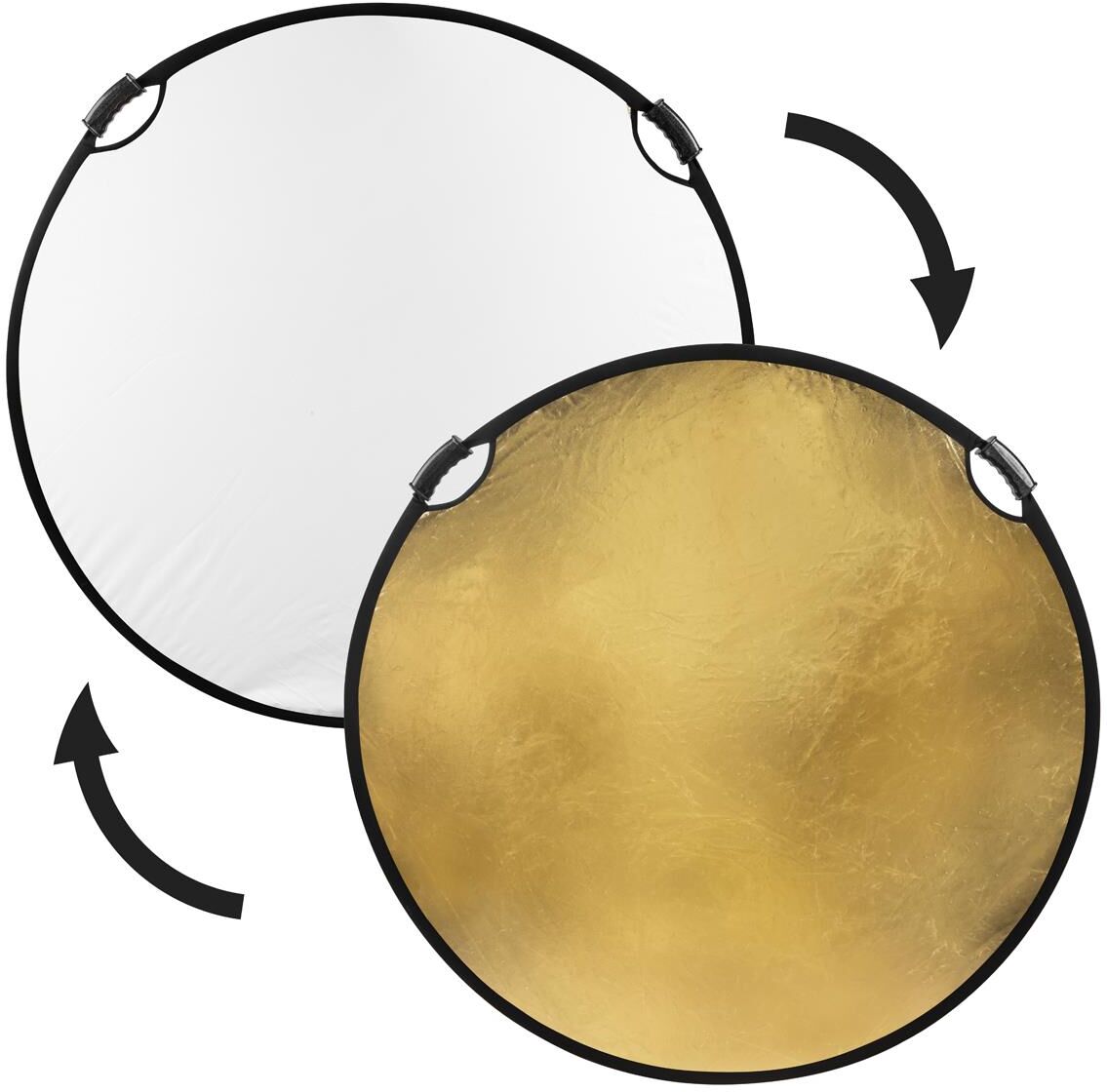 Glow Circular Collapsible Reflector with Handles (52&quot;, Gold/White)