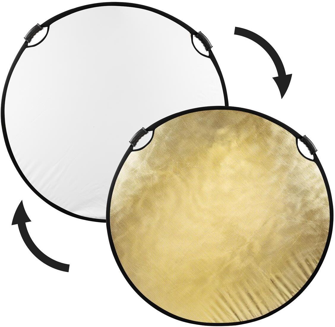 Glow Circular Collapsible Reflector with Handles (52&quot;, Wave Gold/White)