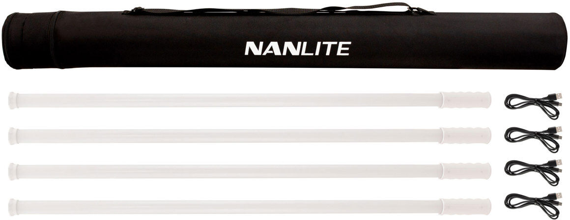 NanLite PavoTube T8-7X 3' 8W RGBWW LED Pixel Tube 4-Light Kit