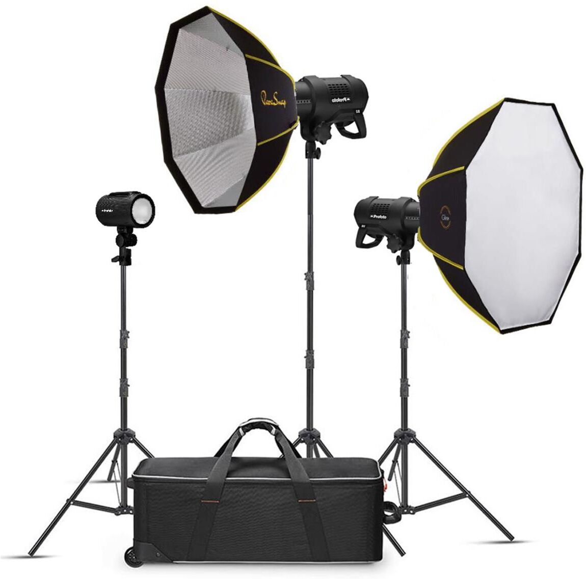 Profoto 2x D2 500Ws AirTTL Monolight with Case, Stand, Softbox, Speedring