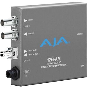 AJA 12G-AM-R-ST 12G-SDI 8Ch AES Audio Embedder/Disembedder Converter,ST Fiber Rx