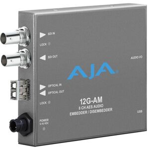 AJA 12G-AM-TR 8-Channel 12G-SDI AES Embedder/Disembedder with LC Fiber TR SFP