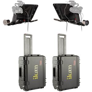 Ikan P2P Interview System with 2x 15&quot; High Bright Teleprompters &amp; Travel Kit