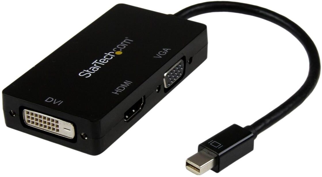 StarTech Male Mini DisplayPort to Female VGA / DVI / HDMI Adapter, Black