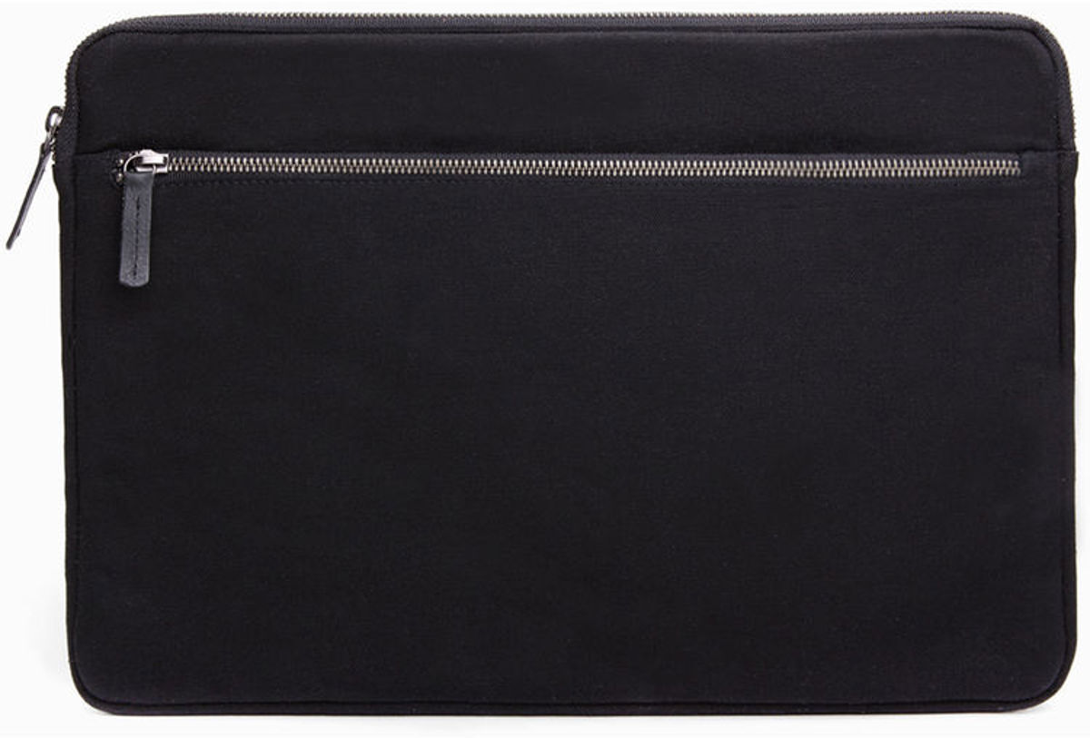 Cecilia Gallery Sleeve for 15&quot; Macbook Pro, Black Waxed Cotton