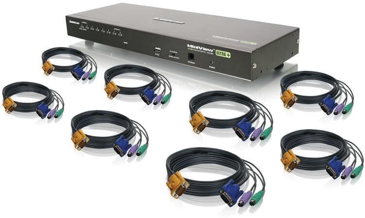 IOGear GCS1808KITPTAA 8-Port USB Combo VGA KVM Switch with PS/2 Cables