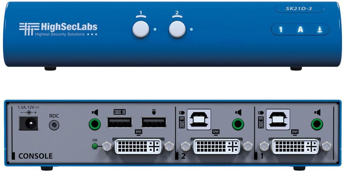 Kramer Electronics SK21D-3 HighSecLabs Secure 2-Port DVI-I KVM Switch