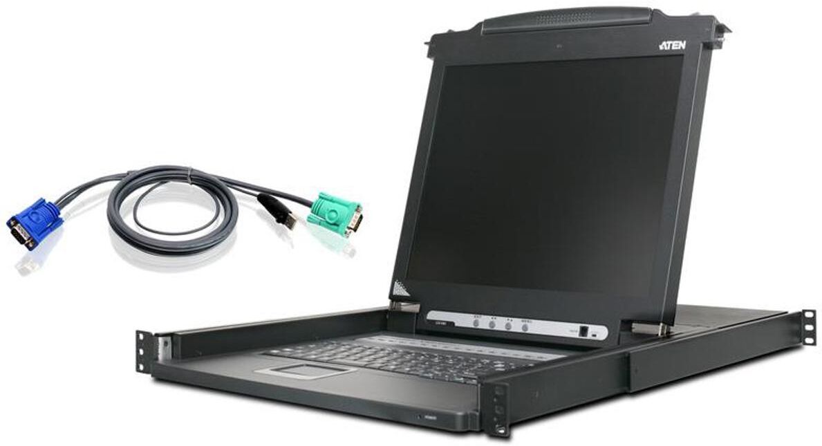 Aten CL1016MUKIT 16-Port 17&quot; LCD Integrated USB/PS2 Combo KVM Console Bundle