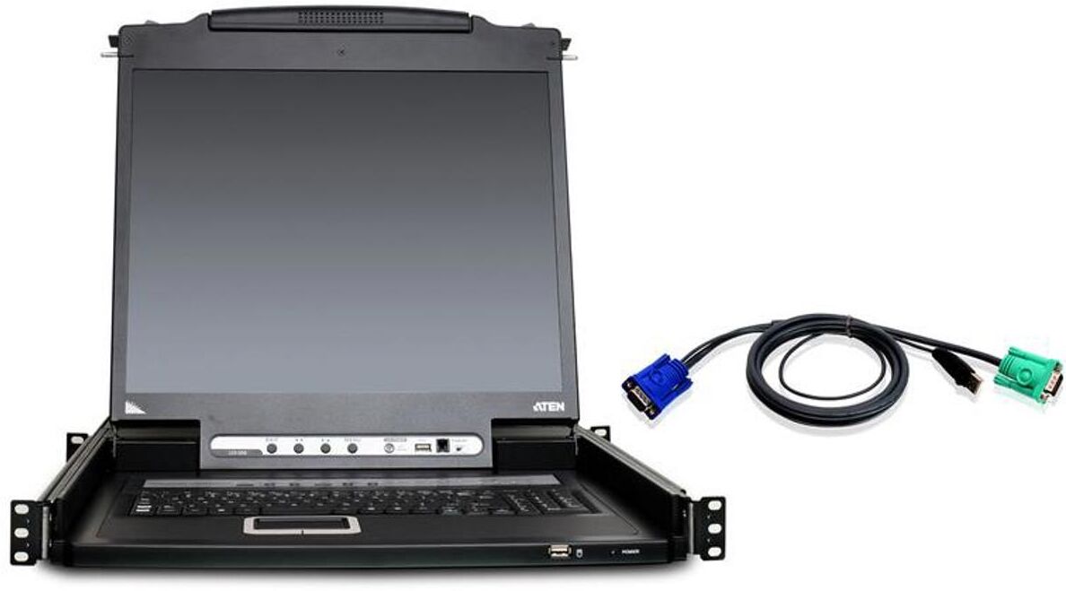 Aten CL5708MUKIT 8-Port 17&quot; Single Rail LCD KVM Switch Console Bundle