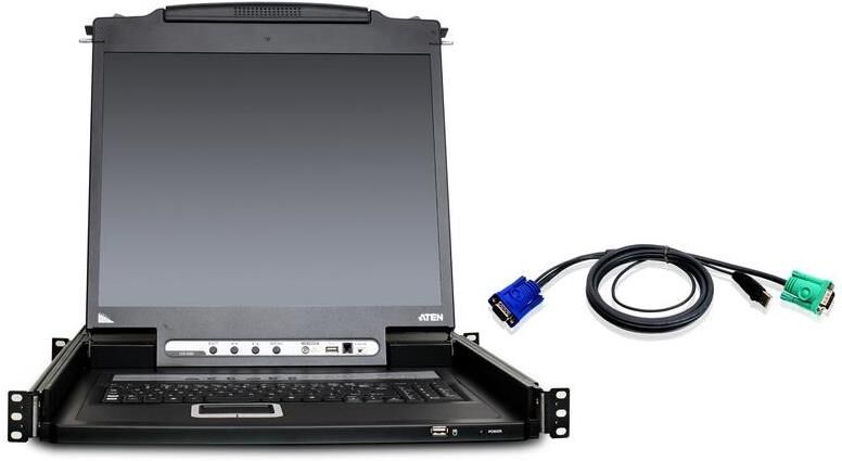 Aten CL5716MUKIT 16-Port 17&quot; Single Rail LCD KVM Switch Console Bundle