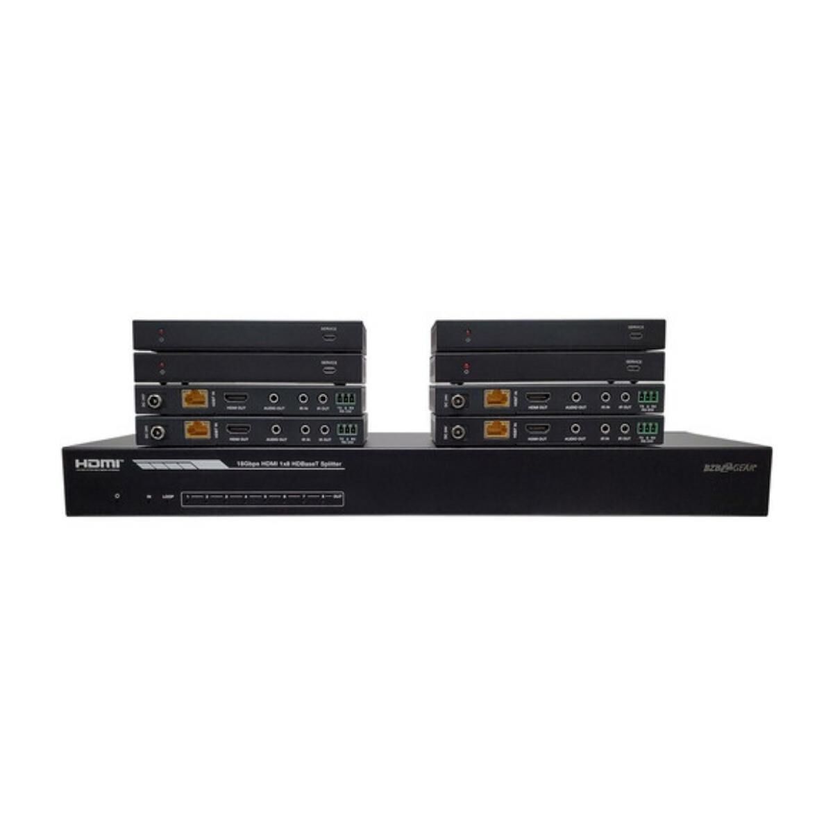 BZB GEAR BG-UDA-E18 1x8 4K HDMI HDBaseT Splitter/Distribution Amplifier w/8x Rx