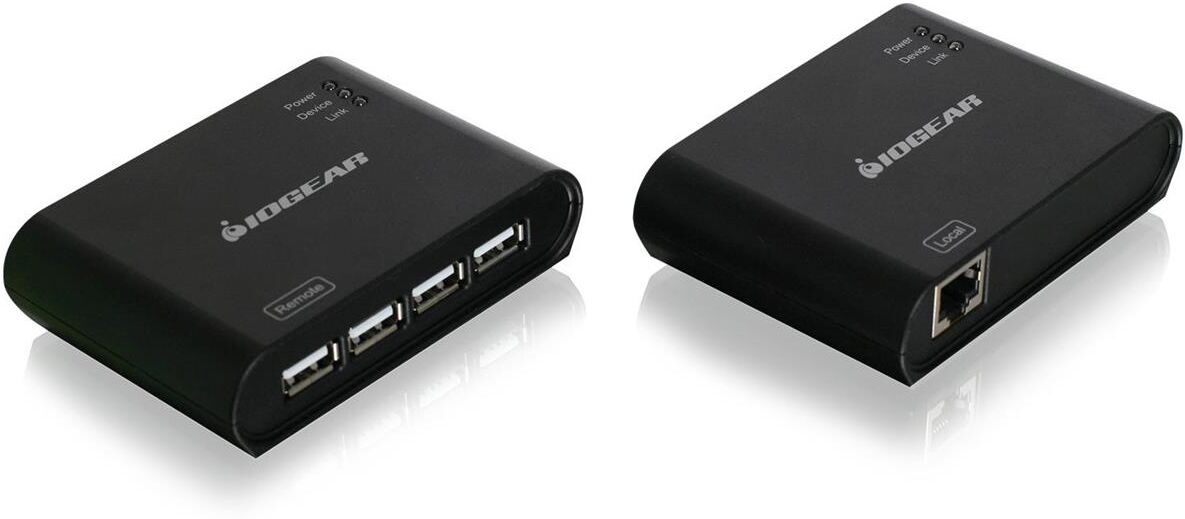 IOGear GUCE64 USB 2.0 4-Port BoostLinq Ethernet Extender Kit