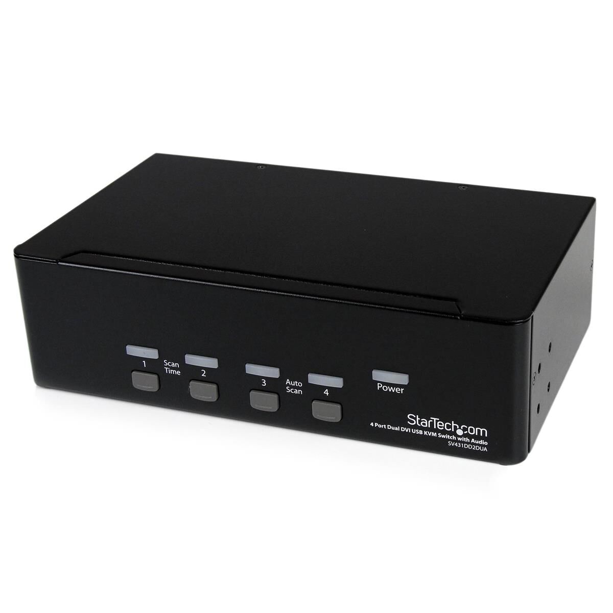 StarTech 4 Port Dual DVI USB KVM Switch with Audio &amp; USB 2.0 Hub