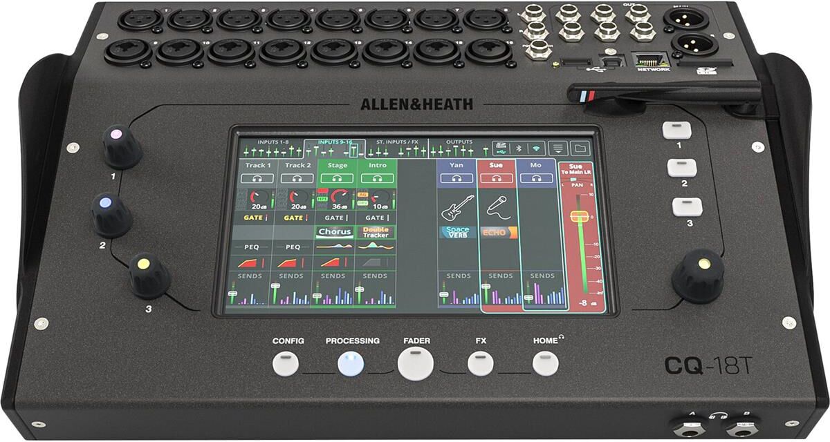 Allen & Heath Allen &amp; Heath CQ-18T Ultra-Compact 18-Channel Digital Mixer with 7&quot; Touchscreen