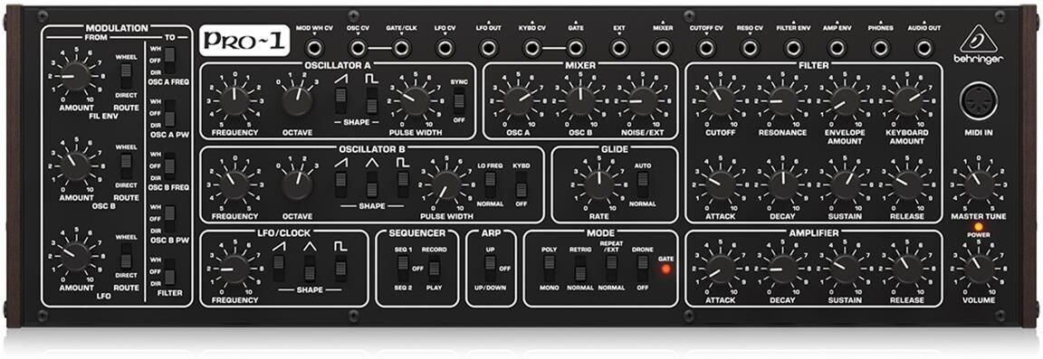 Behringer PRO-1 Semi-Modular Analog Synthesizer with Dual VCOs, VCF and VCA