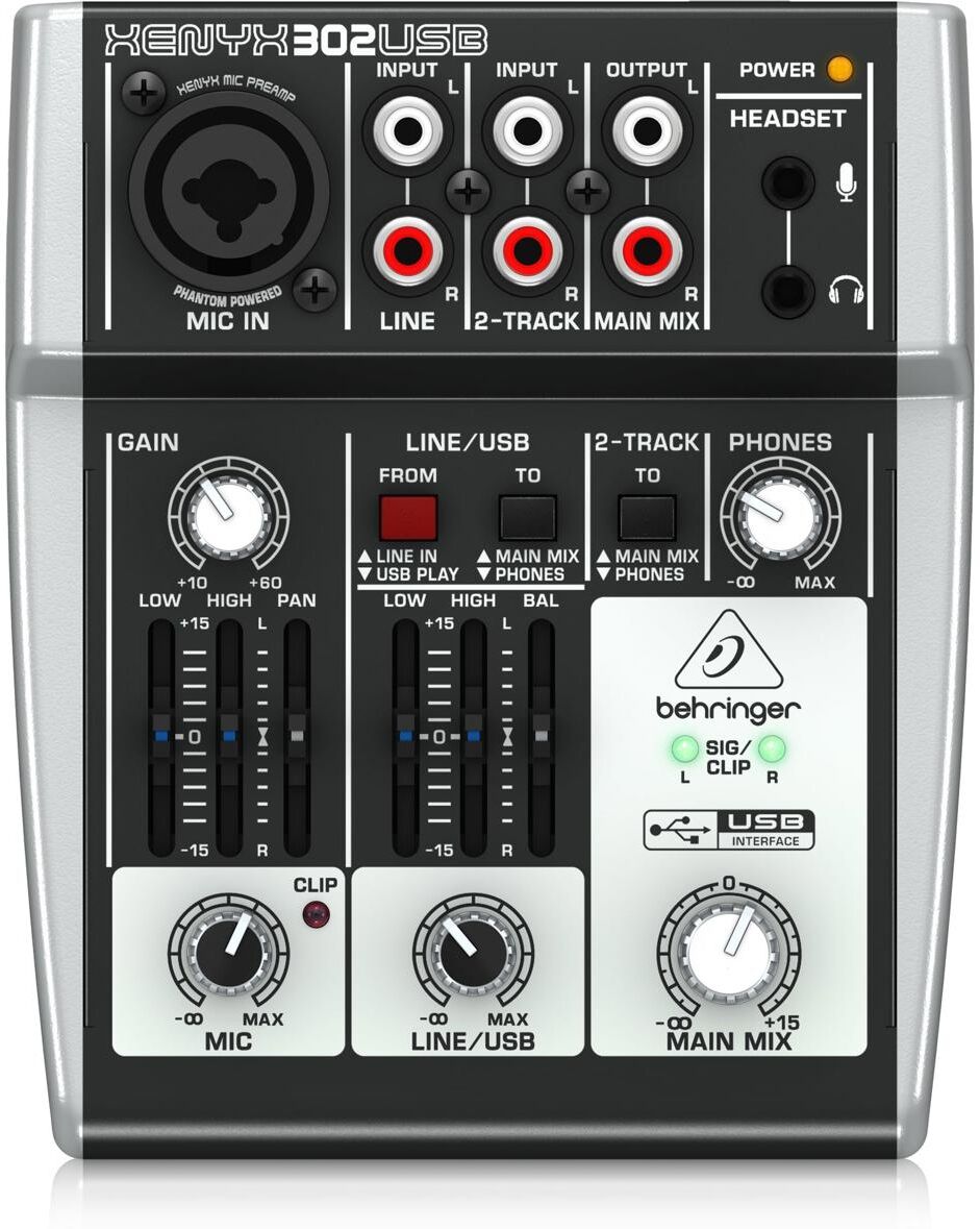 Behringer XENYX 302USB Premium 5-Input Mixer