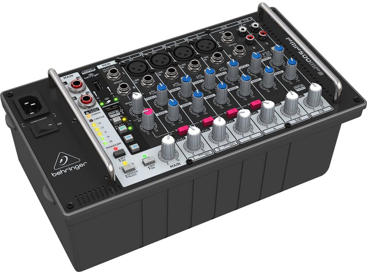 Behringer PMP500MP3 500W 8-Channel Ultra-Compact Powered Mixer with MP3 Player