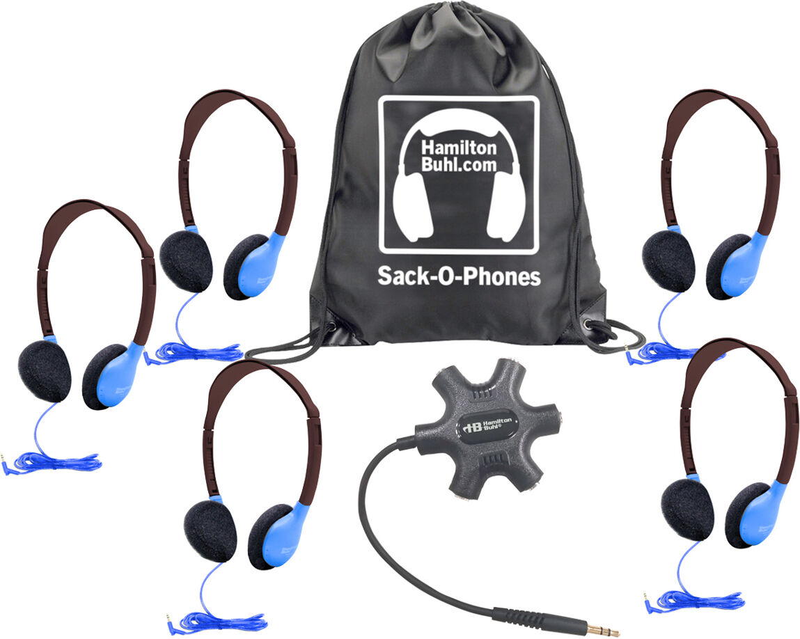 Hamilton Buhl GALAXY Econo-Line Sack-O-Phones w/5x HA2 Personal Headphones, Blue