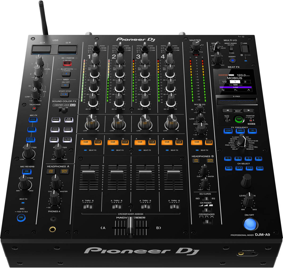 Pioneer Electronics DJM-A9 4-Channel Digital Pro-DJ Mixer with Bluetooth, Black