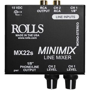 Rolls MX22S Mini Mix Line 2 Channel 1/8in and RCA Mixer