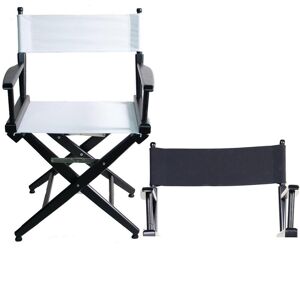 Filmcraft Grade Studio Director's Chair, 18&quot;, Black Finish W/White Canvas W/SET