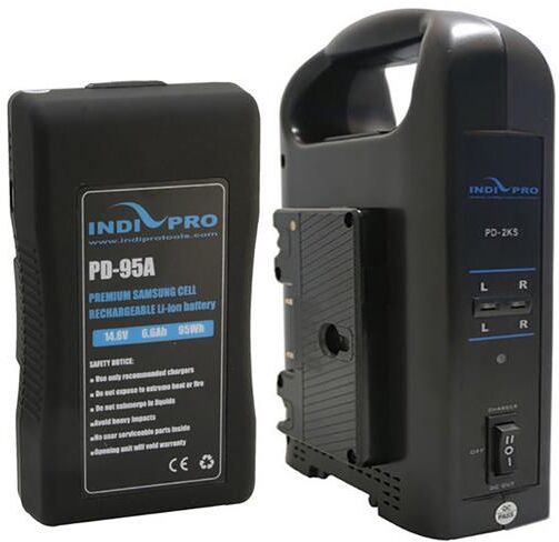 IndiPRO 95Wh Gold-Mount Lithium-Ion Battery with Dual Battery Charger Kit