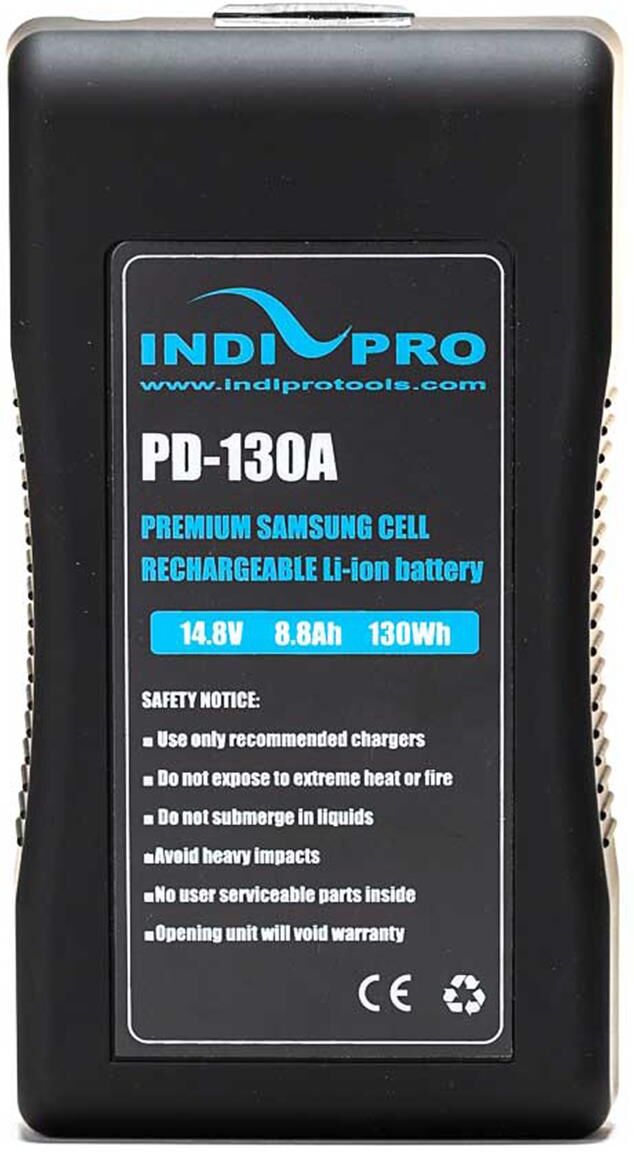 IndiPRO PD-130A Compact 14.8V 130Wh Gold-Mount Lithium-Ion Battery