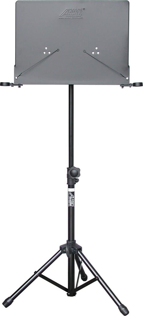 Audio 2000s Premium Sheet Music Stand with Tripod Base and Book Plate, Black