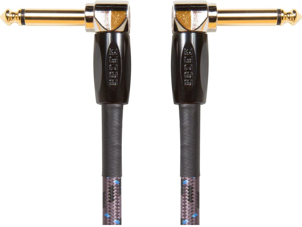 BOSS 6&quot; / 15cm Instrument Cable, Angled/Angled 1/4&quot; Jack, 3-Pack