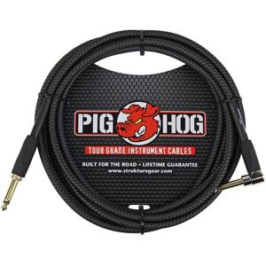 Pig Hog Vintage 10' Instrument Cable with 1/4&quot;-1/4&quot; RA Connector, Black Woven