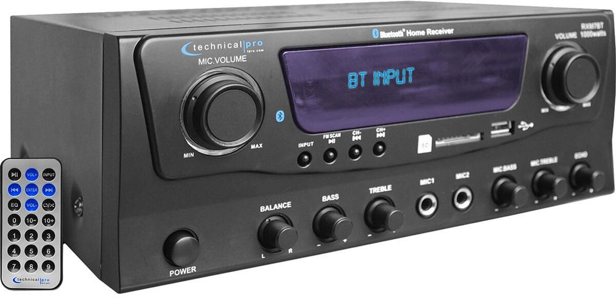 Technical Pro RXM7BT Bluetooth Stereo Audio Receiver, AM/FM, USB/SD, AUX