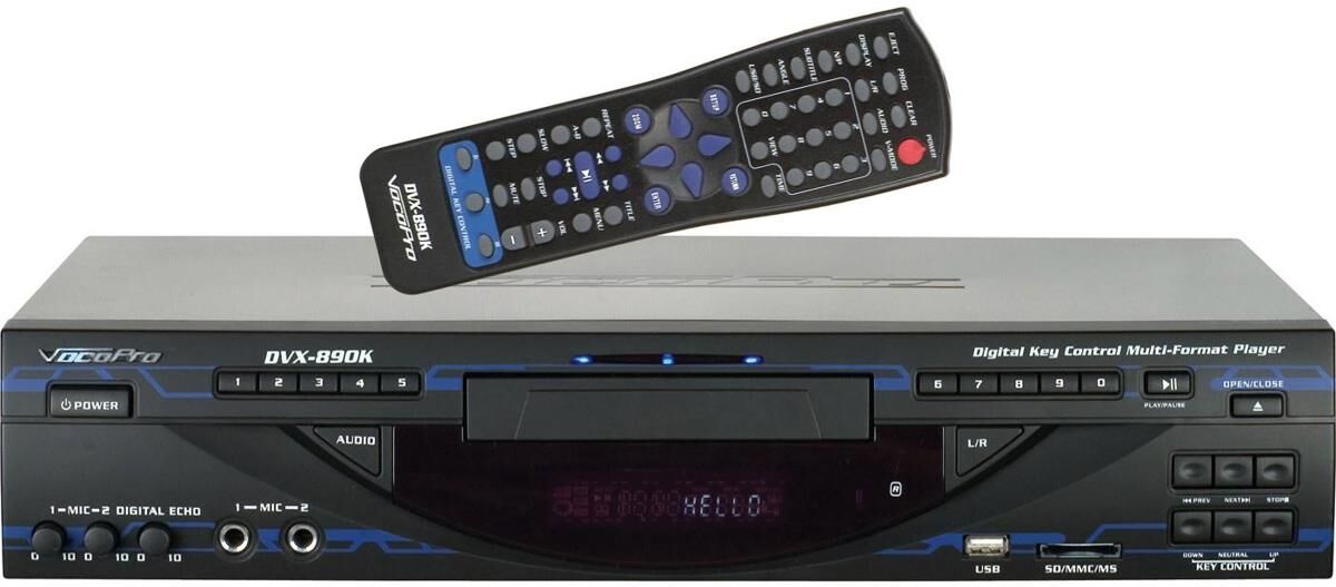 VocoPro DVX-890K Multi-Format Digital Key Control DVD/DivX Player with USB