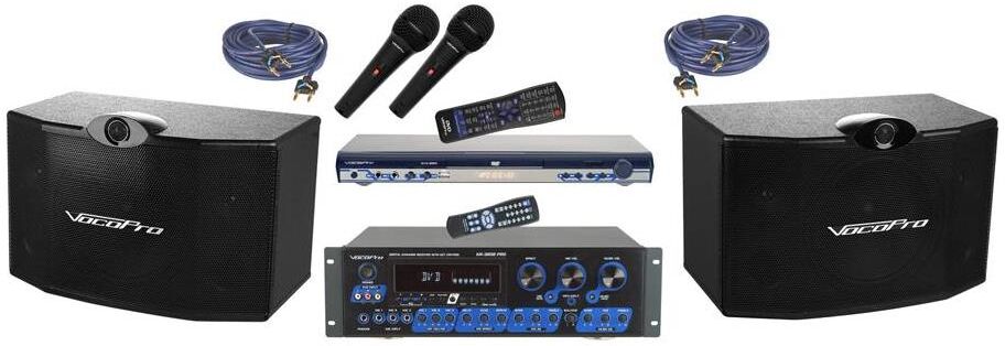 VocoPro KTV-3808 II KTV Digital Karaoke Mixing Amplifier with Speaker Package