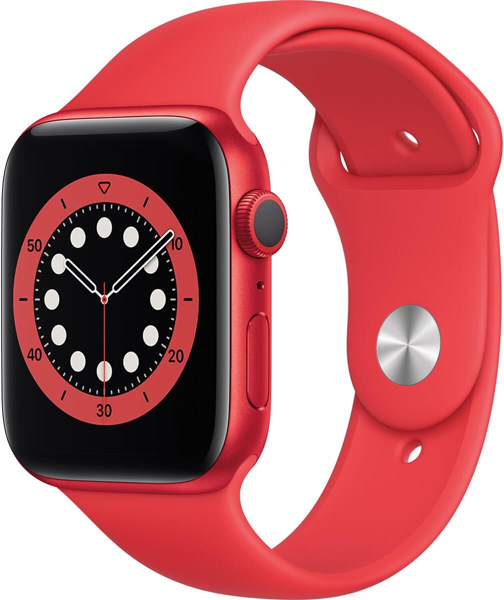 Apple Watch Series 6 GPS, 44mm RED Aluminum Case with RED Sport Band, Regular