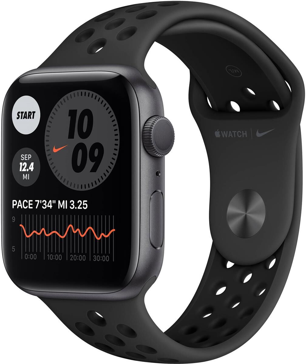 Apple Watch Nike 6 GPS, 44mm Space Gray AL Case w/Anthracite Sport Band, Regular