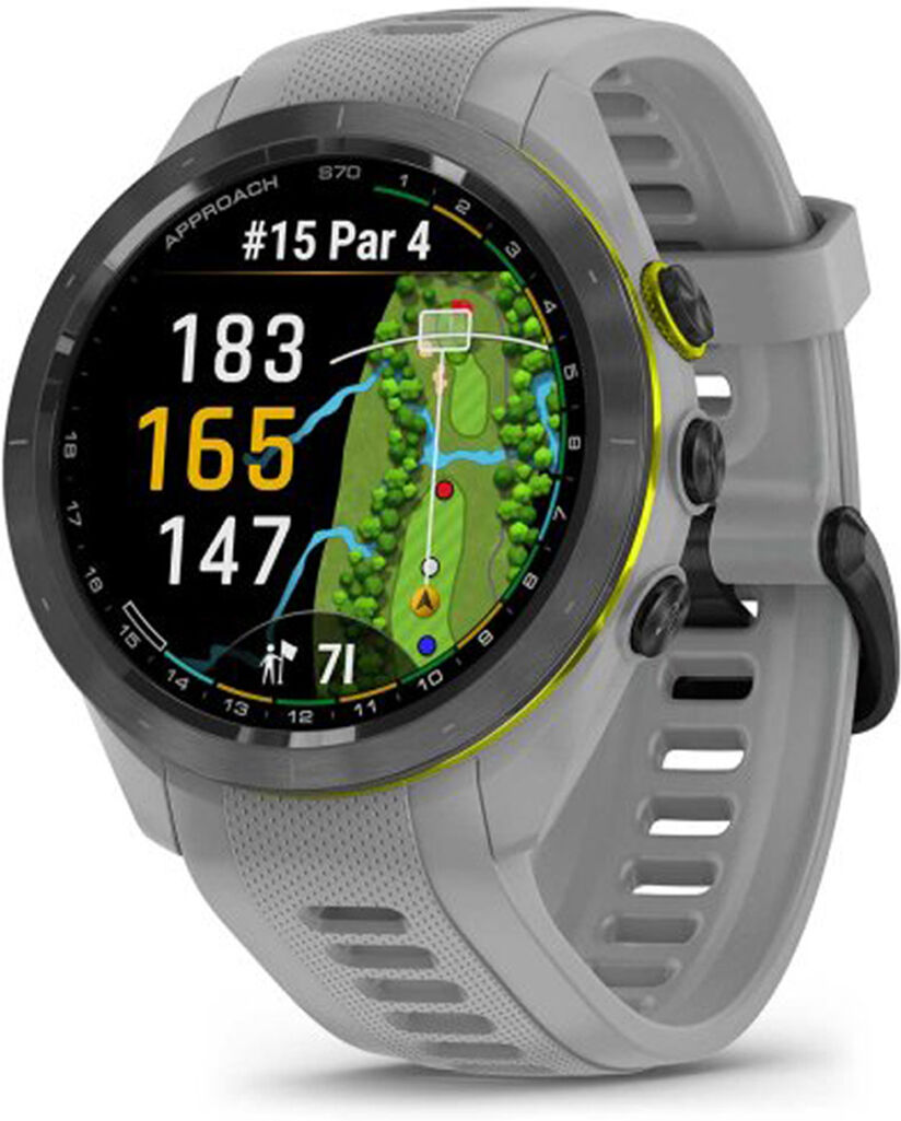 Garmin Approach S70 42mm GPS Golf Smartwatch,Black Ceramic w/Gray Silicone Band