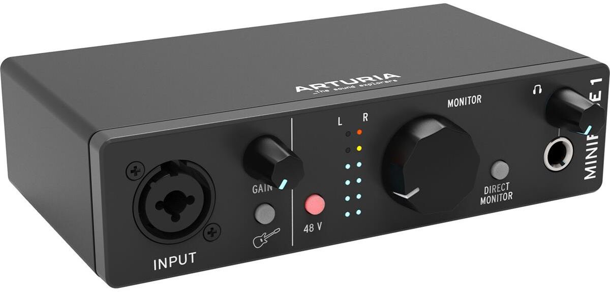 Arturia MiniFuse 1 Portable 1x2 USB Type-C Audio Interface, Black